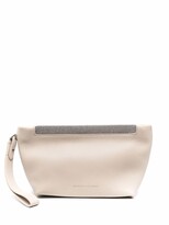 Thumbnail for your product : Brunello Cucinelli Logo-Print Leather Clutch Bag