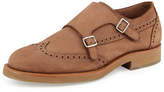 Thumbnail for your product : Brunello Cucinelli Leather Monk-Strap Wing-Tip Loafer, Beige