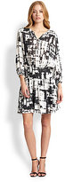Thumbnail for your product : Nicole Miller Ink Blot-Print Dress