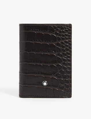 Montblanc Meisterstück Selection croc-embossed leather business card holder  - ShopStyle Wallets