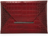Thumbnail for your product : BCBGMAXAZRIA Harlow Croc-Embossed Envelope Clutch Bag, Royal Port