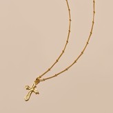 Thumbnail for your product : Northskull Baroque Cross Beaded Necklace In Gold