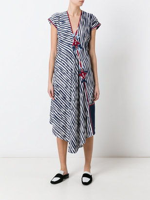 Antonio Marras striped print embroidered dress - women - Cotton/Polyester/Viscose - 46