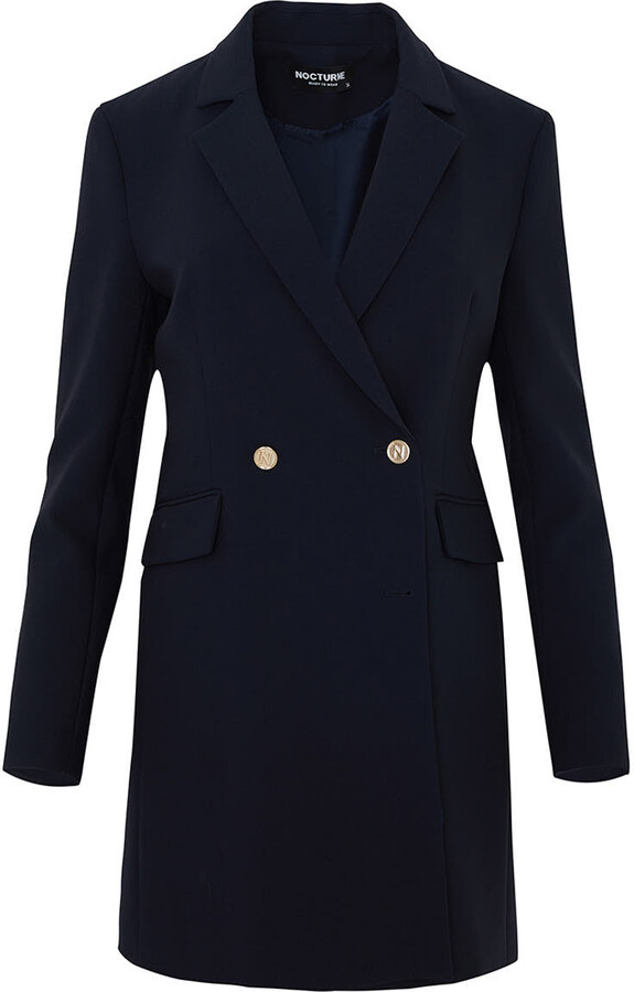 NOCTURNE Shoulder Pad DoubleBreasted Blazer ShopStyle