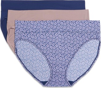  Warners Womens Blissful Benefits By Warners Seamless Panty 3  Pack Hipster Panties