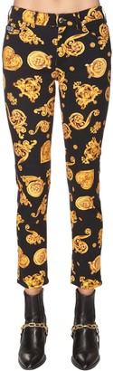 Versace Jeans Couture All Over Printed Cotton Denim Jeans