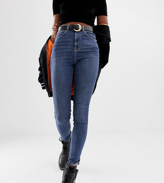 Collusion Tall x001 skinny jeans in mid wash blue