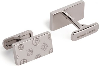 Giorgio Armani Sterling Silver Logo-Embossed Cufflinks