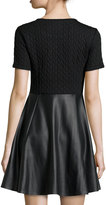 Thumbnail for your product : Romeo & Juliet Couture Short-Sleeve Faux-Leather Dress, Black