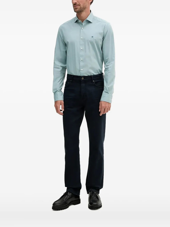 Hackett Embroidered-Logo Long-Sleeve Shirt