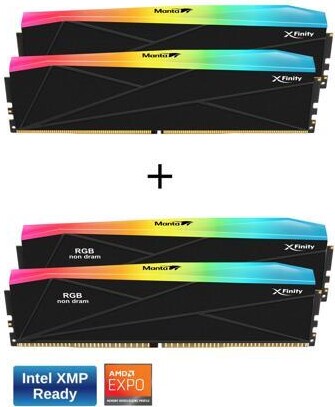 V-COLOR DDR5 SCC 2+2 KIT Manta XFinity 32GB(16GBx2) 8000MHz with RGB Filler kit CL38 1.45V RGB Gaming Desktop Upgrade RAM Memory Module - Black...