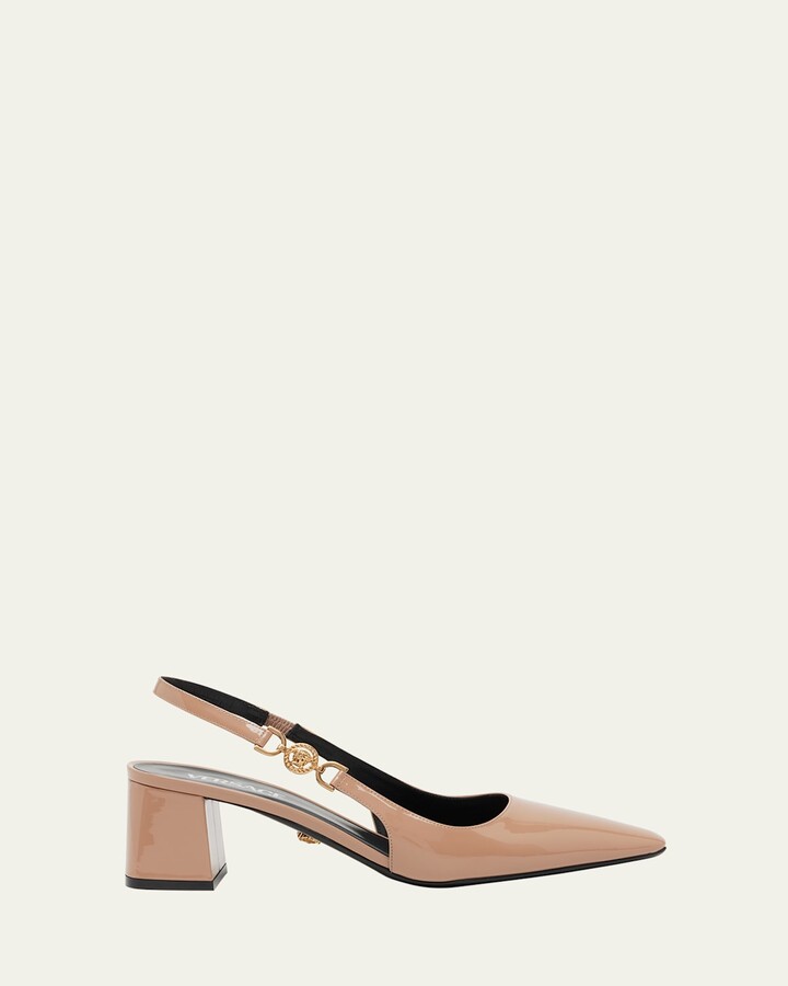 Versace Medusa Patent Slingback Pumps