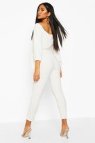 Thumbnail for your product : boohoo Off The Shoulder Tapered Leg Jumpsuit
