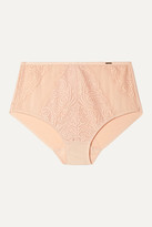 Thumbnail for your product : Chantelle Pyramide Stretch-jersey And Lace Briefs - Sand