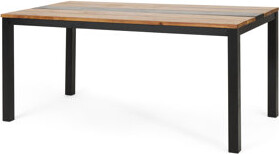 Latitude Run Wood Dining Table With Black Panel In Middle, Main Color, 63.73 Lb, Modern Design, Some Assembly Needed And Powder - Coated Frame Table, 29.5 Height,