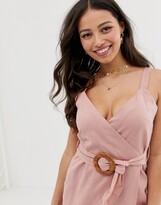 Thumbnail for your product : ASOS DESIGN Petite wrap maxi dress with buckle belt