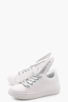 Thumbnail for your product : boohoo Girls Bunny Ears Lace Up Trainer
