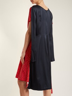 Vetements Contrast-panel Polka-dot Silk Dress