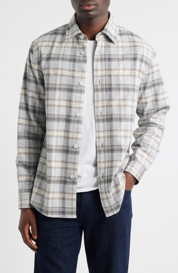 HUGO BOSS Owen Relaxed Fit Plaid Cotton Flannel Button-Up Shirt