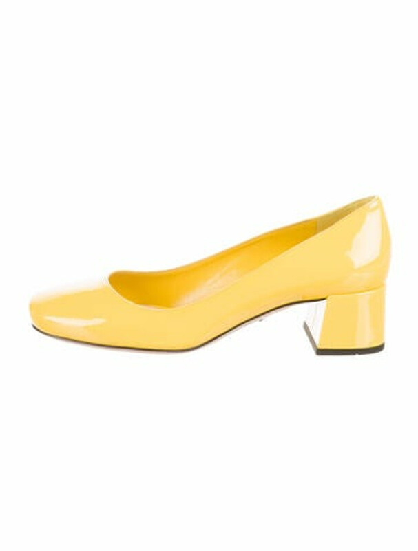 yellow patent pumps
