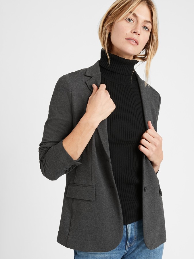 unstructured stretch ponte blazer
