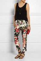 Thumbnail for your product : Roberto Cavalli Eden floral-print silk tapered pants