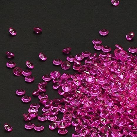 PePeng Pack of 6000 Clear Decorative Wedding Table Scatter Crystals for 6-8 Tables, Make Wedding Days More Magic with The Acrylic Gem Confetti (Hot Pink)