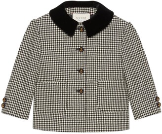 Gucci Petit houndstooth wool jacket with bow