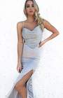 beginning boutique kendall formal dress silver