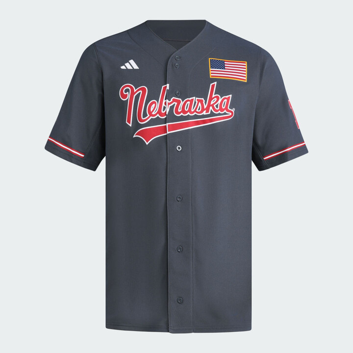adidas Nebraska Full-Button Jersey