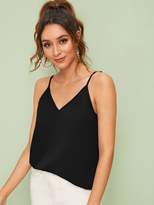 Thumbnail for your product : Shein Double V-neck Solid Cami Flowy Top