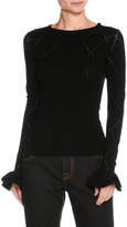 Thumbnail for your product : Tomas Maier Long-Sleeve Ruffle-Cuff Sweater