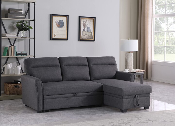 Devion Furniture Vienna Reversible Sectional Sleeper Sofa Chaise
