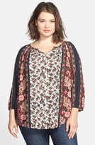 Thumbnail for your product : Lucky Brand Floral Scarf Print Top (Plus Size)