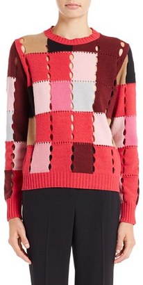 MSGM Women's Open Knit Wool Blend Sweater