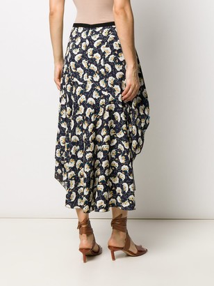 Chloé Floral Print Asymmetric Skirt