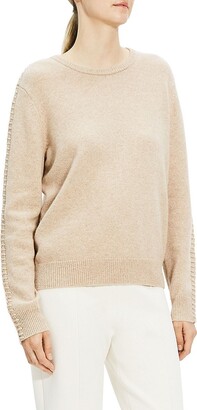 Theory Blanket-Stitch Cashmere Sweater