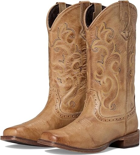 Roper Classic Cowgirl Cowboy Boots Tan : 10 M, Leather/Synthetic