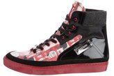 Thumbnail for your product : John Galliano Leather Printed Sneakers