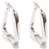Thumbnail for your product : Bottega Veneta Triangle Sterling-silver Hoop Earrings - Silver