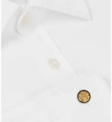 Thumbnail for your product : Tateossian Gold leaf cufflinks and stud set