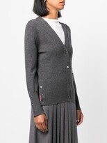 Thumbnail for your product : Thom Browne Classic V-Neck Cardigan In Cashmere With White 4-Bar Sleeve Stripe