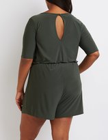 Thumbnail for your product : Charlotte Russe Plus Size Strappy Surplice Romper