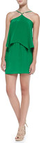 Thumbnail for your product : Amanda Uprichard Tiered Flutter Halter Dress, Green