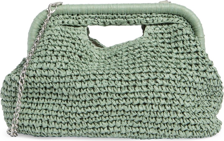 Collection XIIX Straw Frame Clutch with Handle