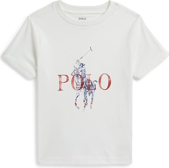 Polo Ralph Lauren Kids Big Pony Cotton Jersey T-Shirts (Toddler/Little Kid) Boy's T Shirt Deckwash White : 7 Little Kid