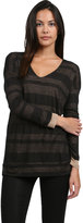 Thumbnail for your product : Splendid Shadow Striped Tee in Black