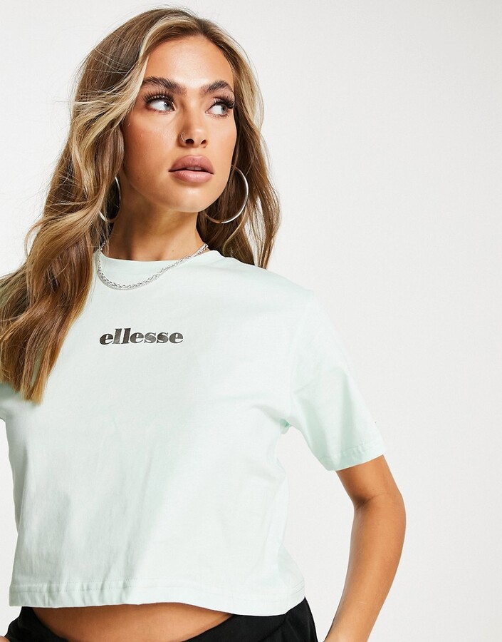 Ellesse Cropped T-Shirt In Mint - ShopStyle