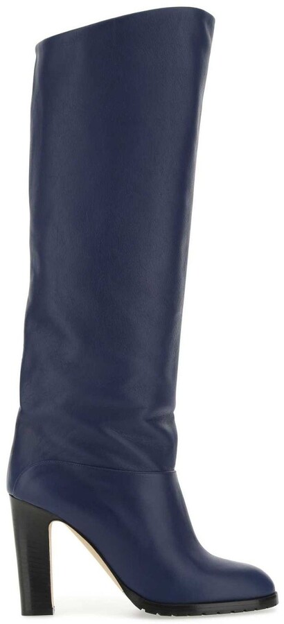 navy blue knee boots