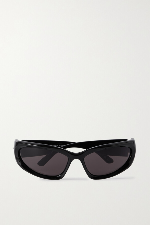 Balenciaga Eyewear Swift Ovalframe Acetate Sunglasses Black